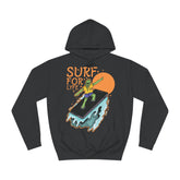 Surf For Life Unisex College Hoodie - Stylish & Cosy for Campus Life